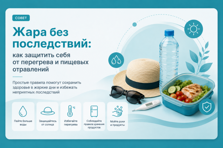 Жара без последствий: как защитить себя от перегрева и пищевых отравлений